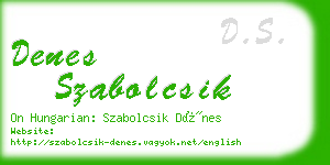 denes szabolcsik business card